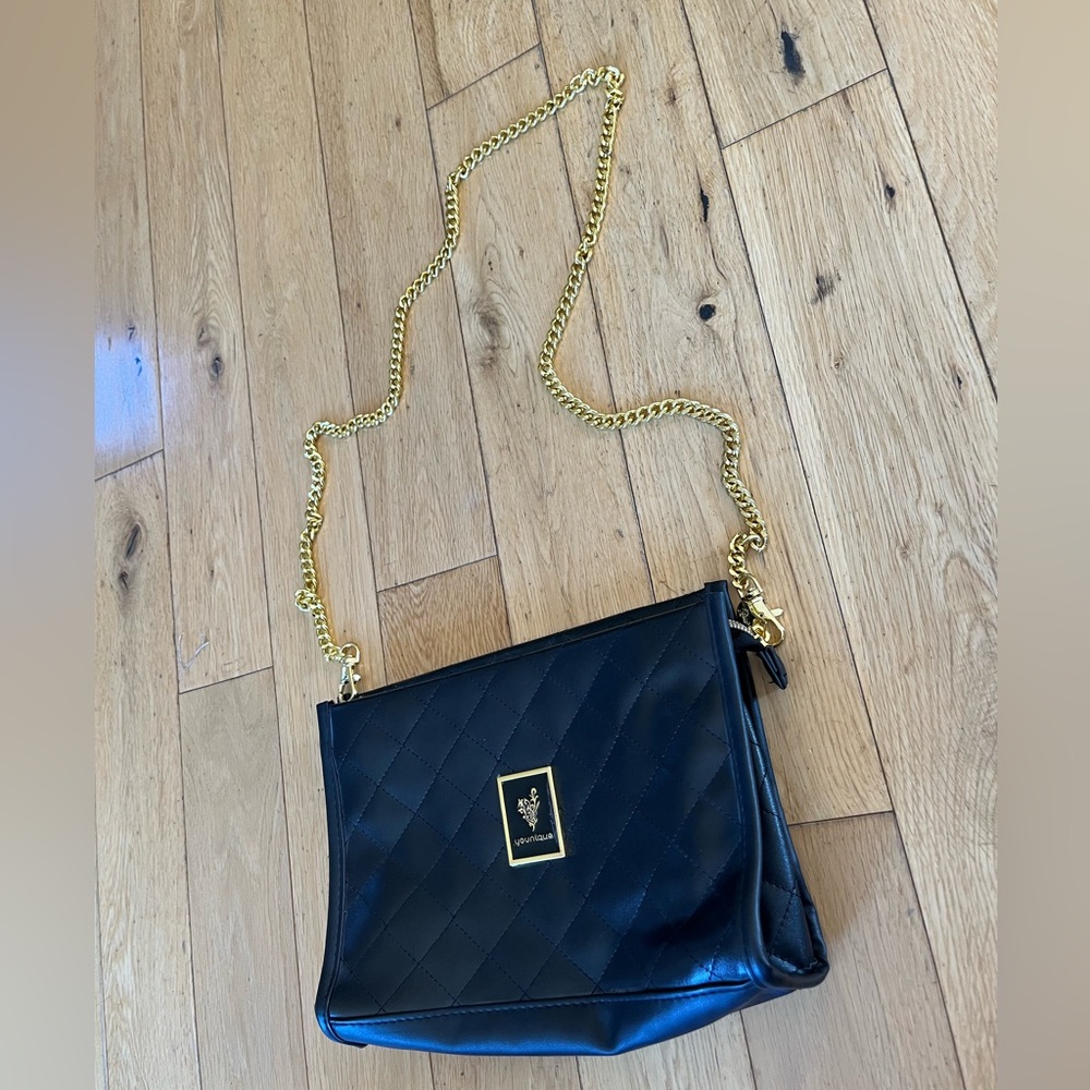 Brand new Younique black quilted bag with chain strap